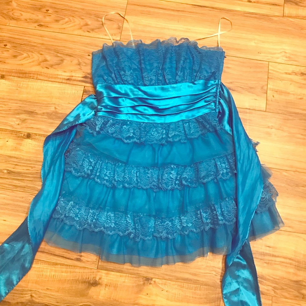 Blue lace dress